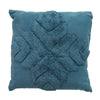 Hand-Woven Blue Boho Moroccan Decorative Throw Pillow - 17.5" x 17.5"